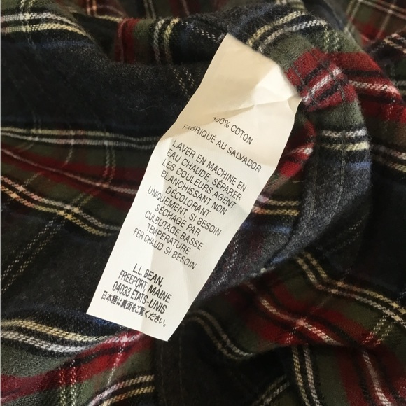 LL Bean Scotch Plaid Flannel Shirt - Picture 6 of 6